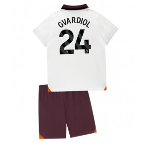 Manchester City Josko Gvardiol #24 Dětské Venkovní dres komplet 2023-24 Krátký Rukáv (+ trenýrky)